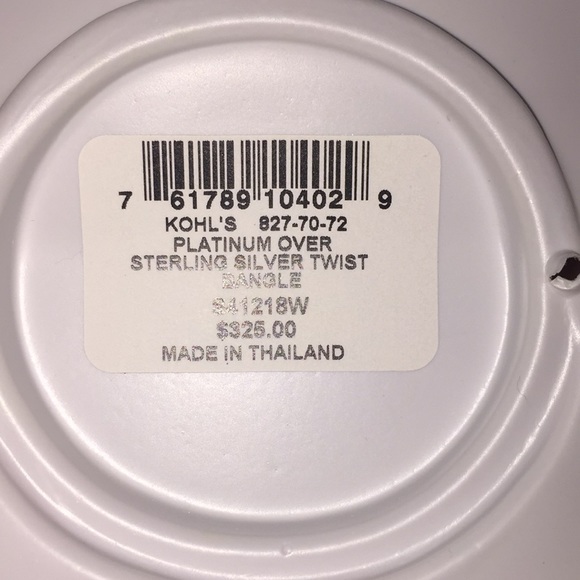 Platinum over Sterling Silver Twist Bangle - Picture 3 of 5